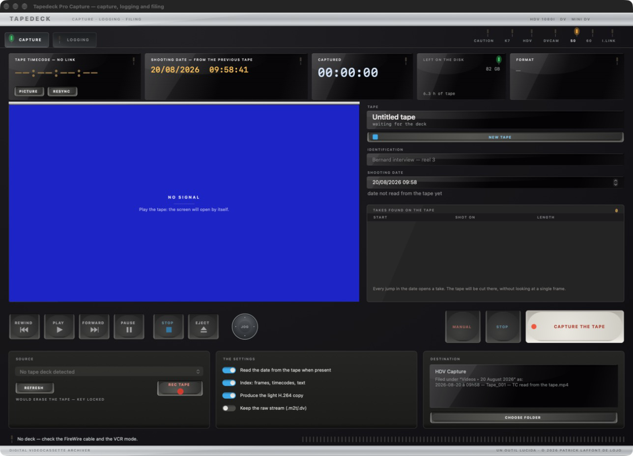 Tapedeck Pro Capture, Platine skin