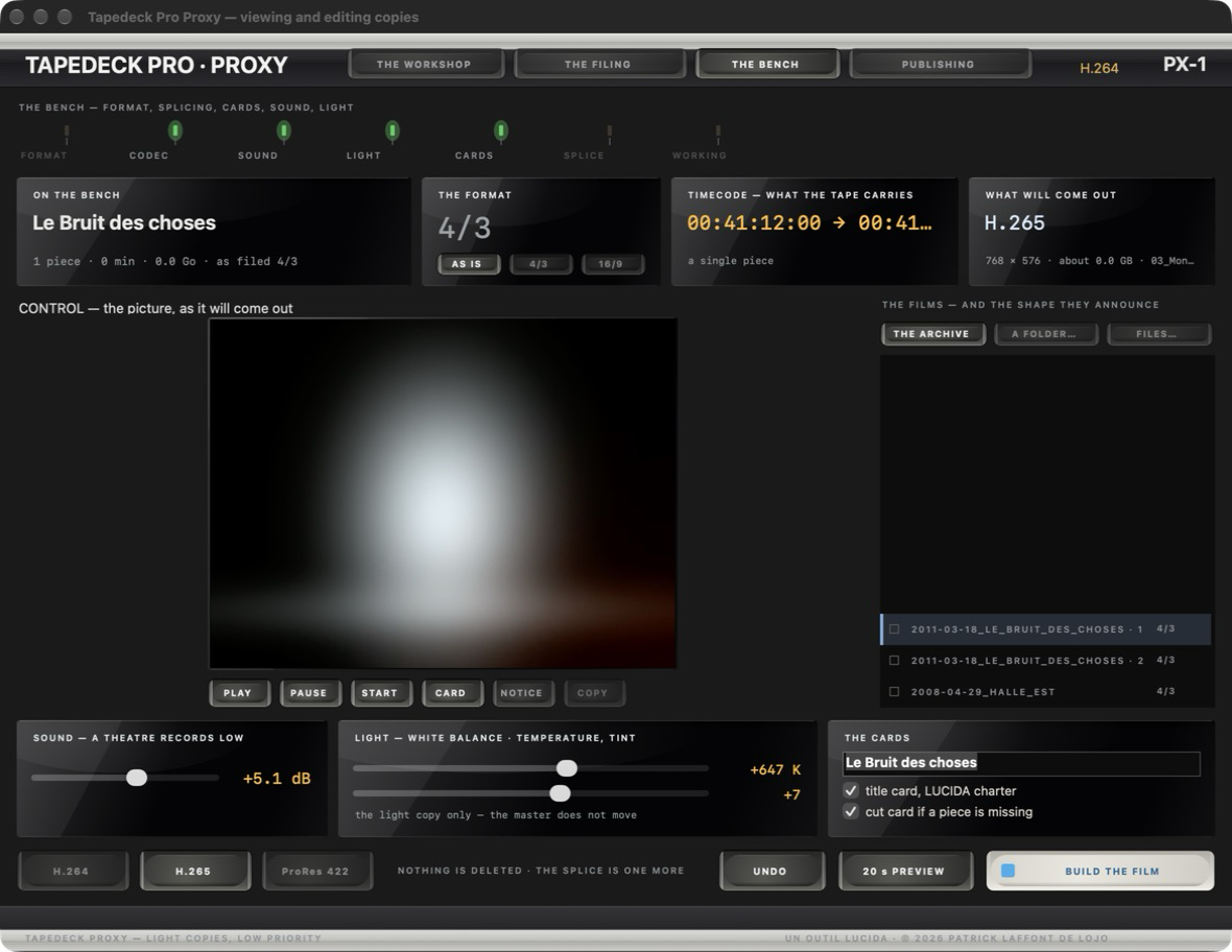 Tapedeck Pro Proxy, Platine skin